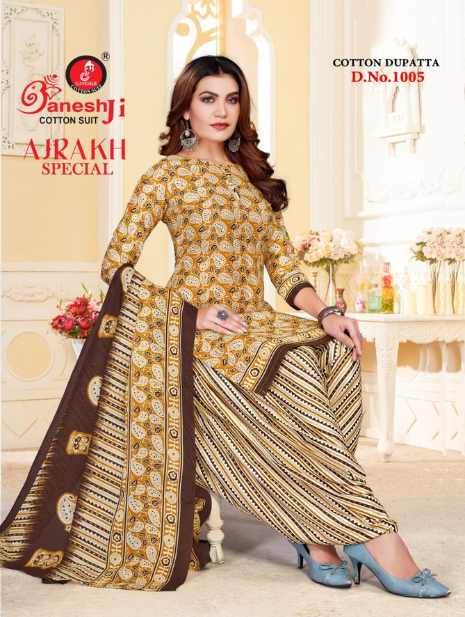 Ajrakh Special Vol 1 By Ganeshji Cotton Printed Dress Material Wholesale Price